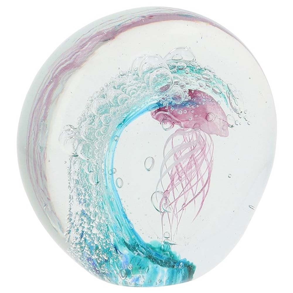 Shudehill Giftware Art in Glass Handmade Jellyfish Wave Ornament 355104