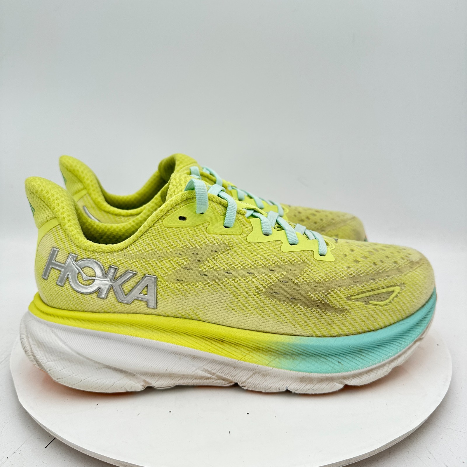 Hoka One One Clifton 9 Women Size 9D 1127896 CGSO Citrus Glow Sunlit Ocean Shoes thumbnail 4