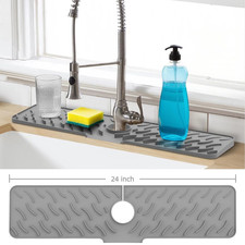 Silicone Faucet Mat Kitchen Sink Splash Guard Slip Drain Pad Drip Catcher Tray