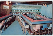 BOWL-AIRE LANES Beloit, WI Bowling Alley Bar Mid-Century Modern Vintage Postcard