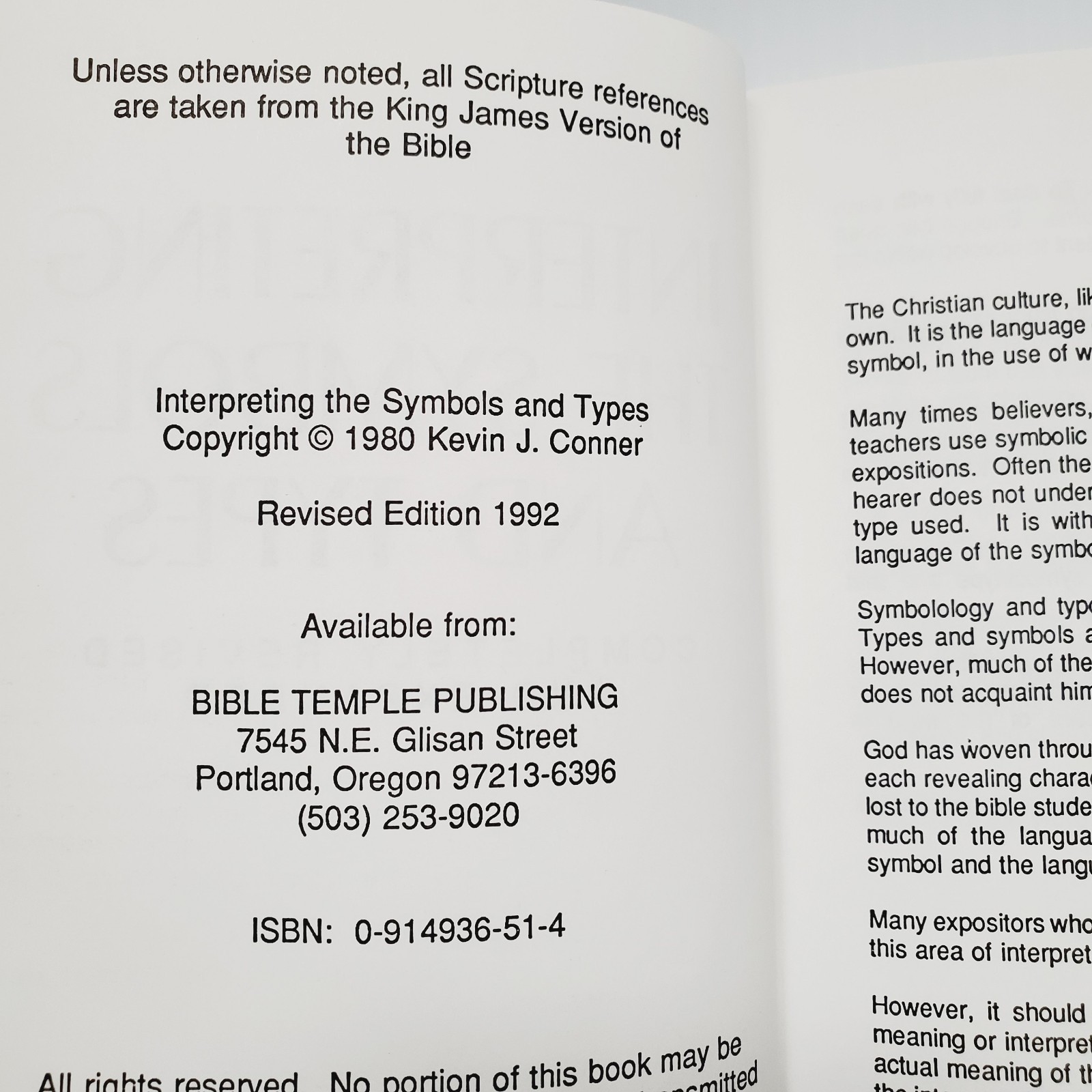Interpreting the Symbols and Types by Kevin J. Conner Paperback Book
