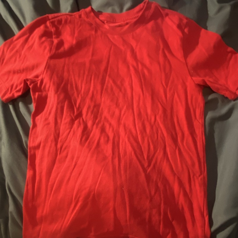 Wonder Nation Girls Red Solid Crew Neck Short Sleeve Basic T-Shirt, M (8)