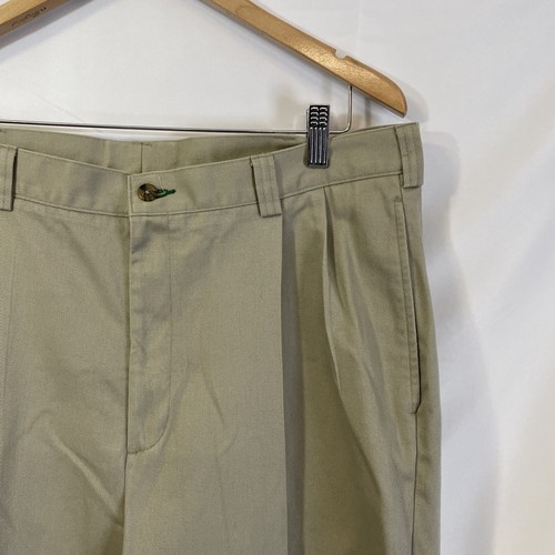 Vintage Tommy Hilfiger Pants Size 36x30 Beige Relaxed Chino Pleated - Picture 7 of 19