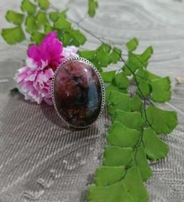 Rhodochrosite Ring,925 Silver,Big Stone Ring,Pink Stone Ring,Oval Shape Jewelry