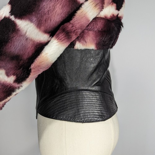Giacca donna VERSACE Jeans Couture pelle pelliccia di coniglio Made in Italy - Foto 8 di 24