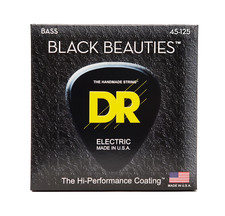 DR Strings BLACK BEAUTIES - BLACK Colored Bass Strings: 5-String Medium 45-125