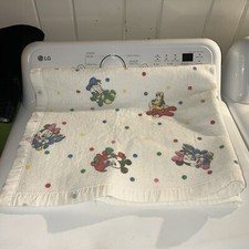 Vintage Dundee Disney Mickey Mouse Baby Blanket Satin Trim