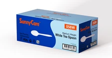 Sunnycare PP Plastic Medium Weight Tea Spoon - White - 1,000 ct, 056W