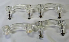 Vintage Set of 4 Decorative Clear Glass Drawer or Door Pulls