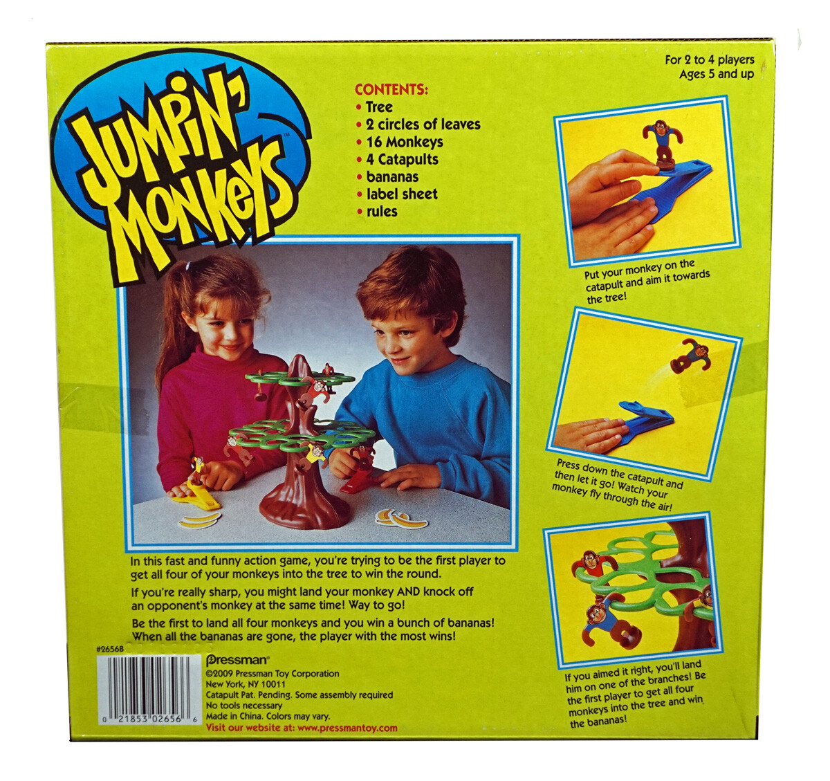 Jumpin Monkeys Game Catapult all your Monkeys into the Tree First