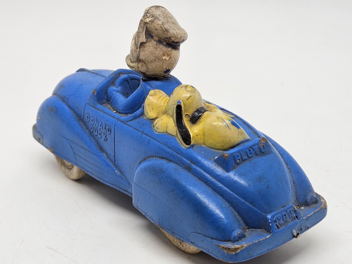 アメリカ製ヴィンテージトイ SunRubber ドナルド＆プルート オープンカー Antique 1930's Sun Rubber Co. Disney DONALD DUCK & PLUTO