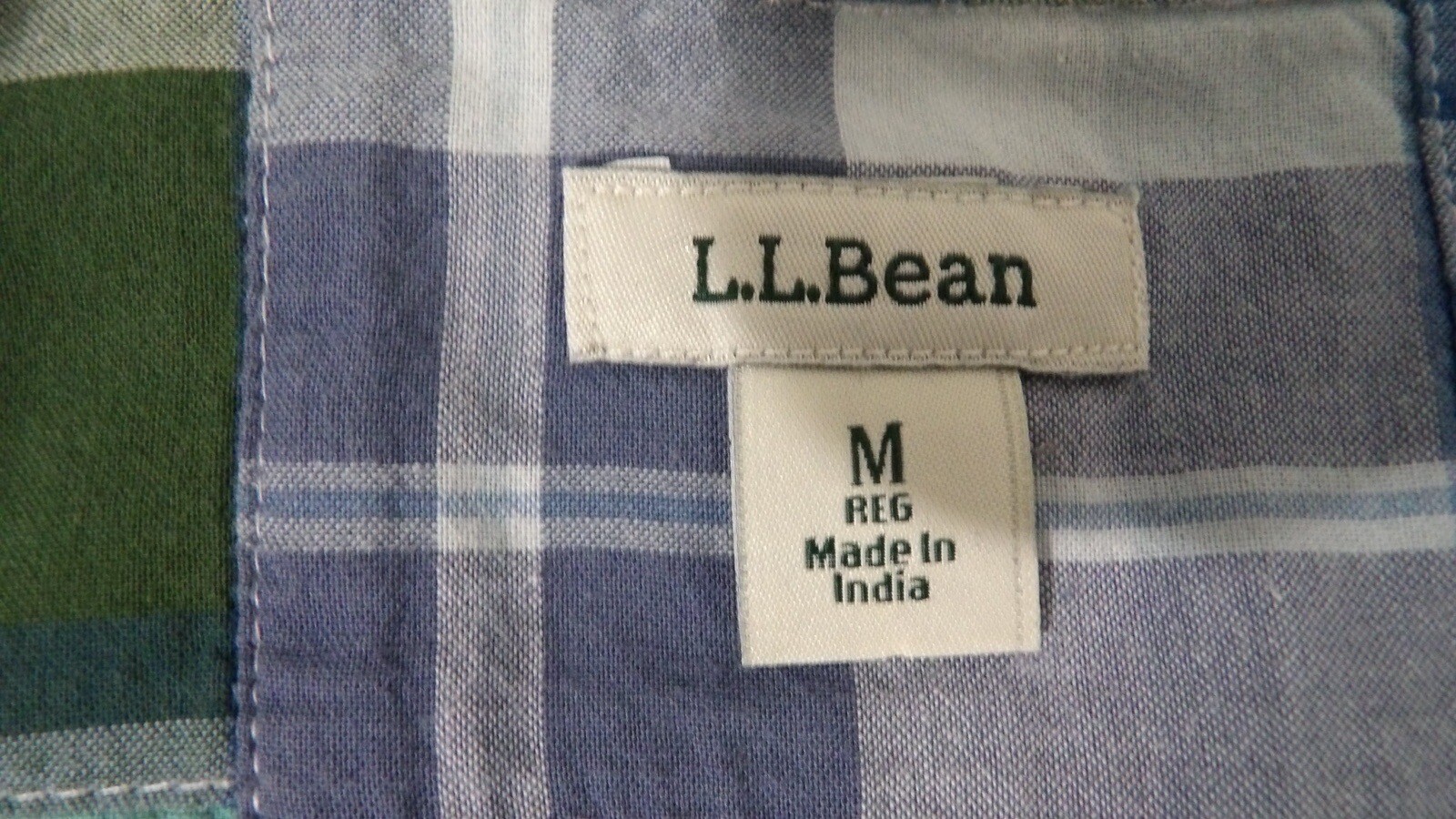 LL Bean Patchwork Plaid Button Front Top Shirt Bl… - image 9