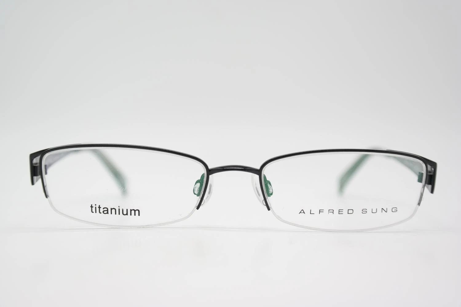 Alfred Sung AS4760 Titanium Black Half Rim Eyeglass Frame New