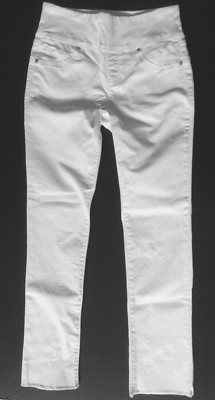 Seven 7 Jeans Womens 4 Tummy Toner High-Rise, Pull-on Released Hem Frayed White