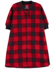 Carter's Red  Black Plaid Fleece Sleep Bag 6-9M NWT