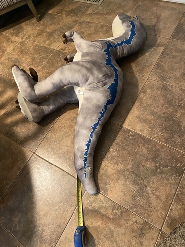 2018 Jurassic World Movie 53” Raptor Velociraptor X Large Blue Plush Mattel Beta - Picture 7 of 9