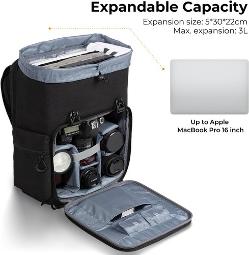 K&F Concept 25 L Hard Shell Camera Backpack Large Capacity Photography for DSLR - Picture 23 of 25