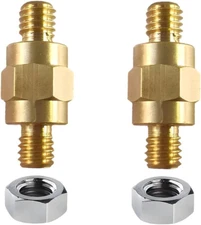 2 PCS Side Post Battery Terminal Bolt 3/8"-16, Brass Battery Terminal Stud with