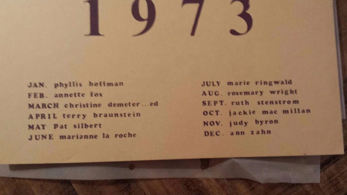 1973 Calendar by 12 Various Artists / All Artists Signed Their Month 8/50  Copies | eBay