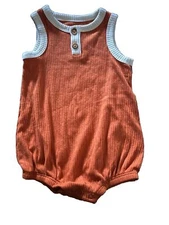 New Cat & jack Youth orange unisex ribbed  baby Romper Infant 0- 3 Months