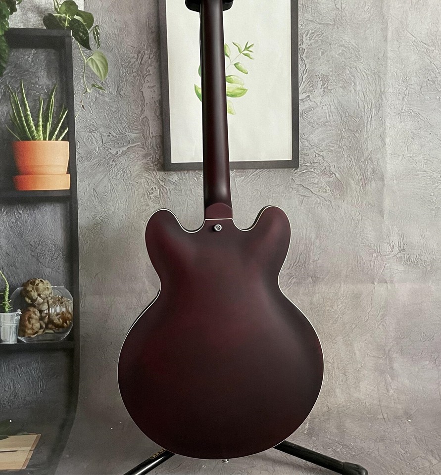 Factory Brown Semi Hollow Body Electric Guitar Bigsby Black Pickguard ...