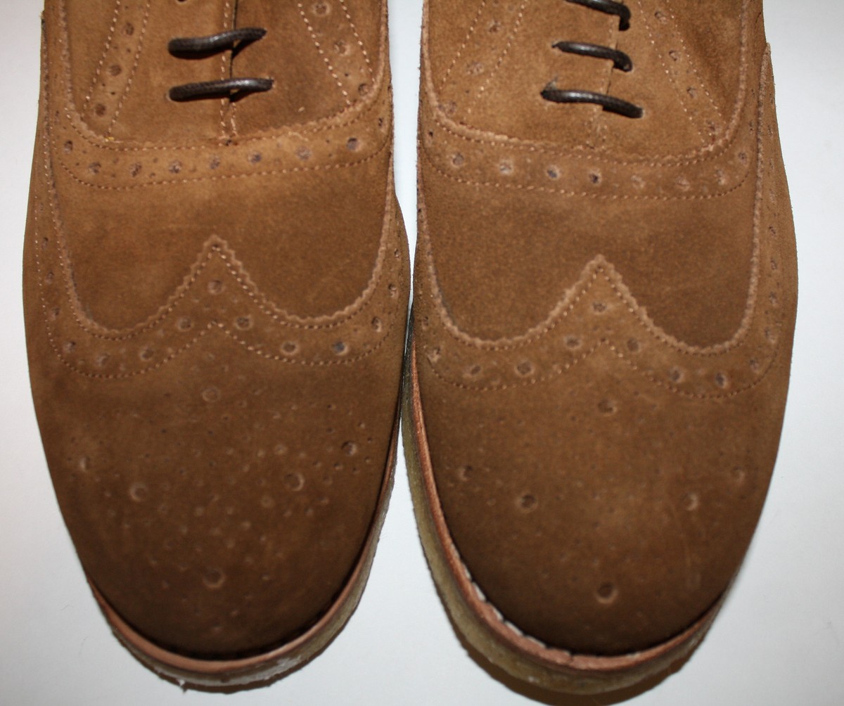 GRENSON Oxford Wingtip Loafers Brogues Crepe Sole UK 8 US 9  display picture 2