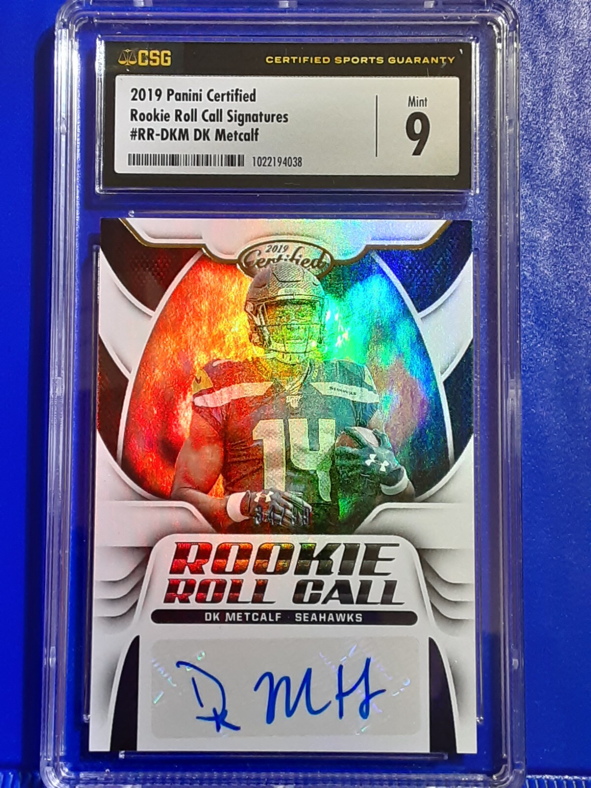 DK Metcalf Panini Certified Rookie Roll Call Signatures #RRDKM Base