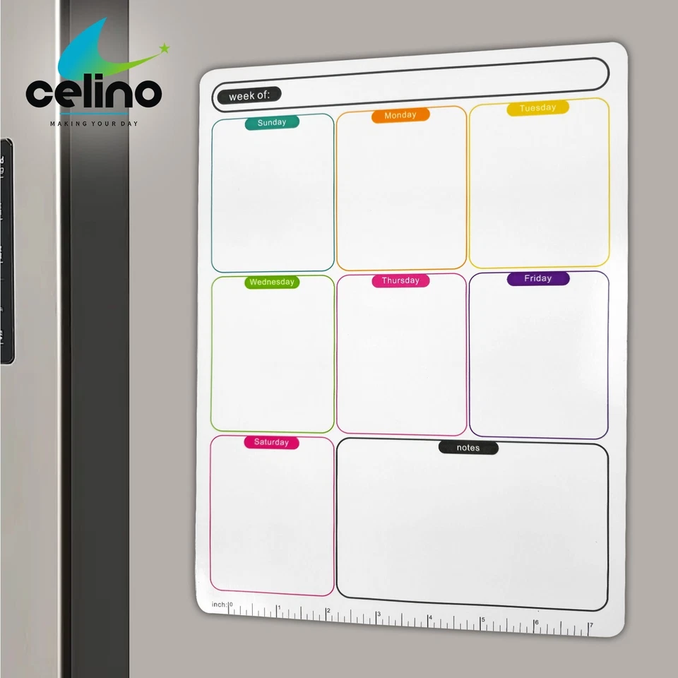 A4 Weekly Planner Magnetic Whiteboard Dry Wipe To Do List Meal Shopping Notes - Image 4 of 4