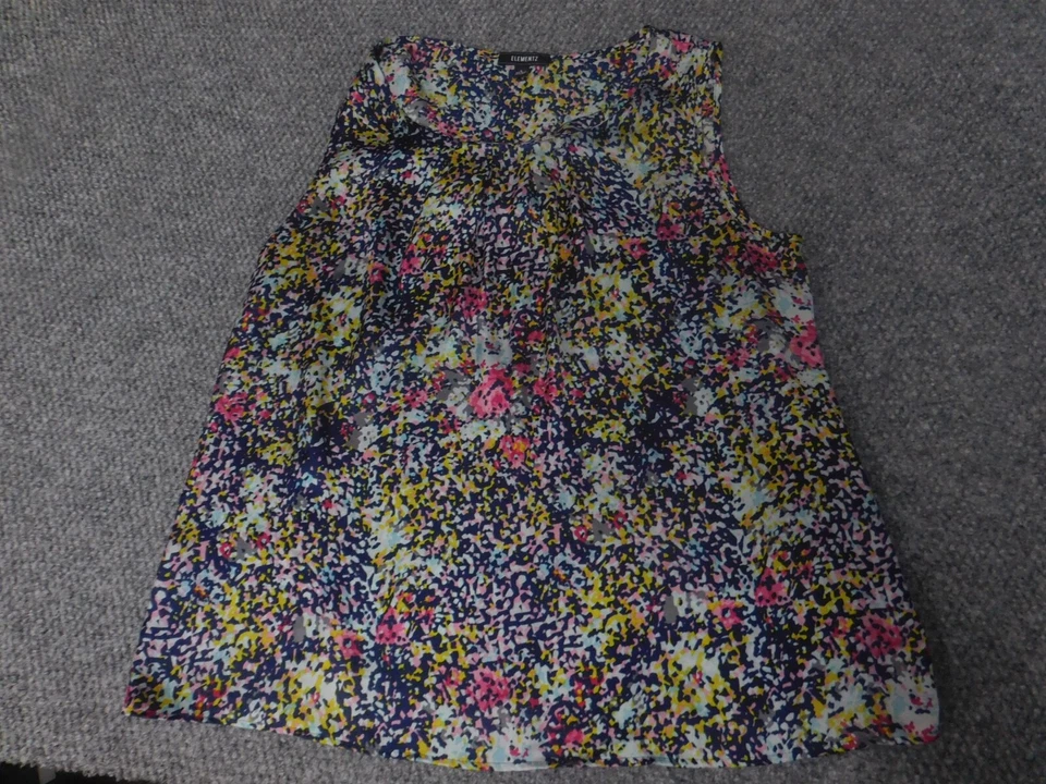 Elementz Womens Blouse Large blue pullover colorful - Image 4 of 4