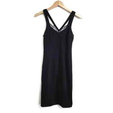 Bold Elements Black Plunge Fitted Bodycon Mini Dress Size XS