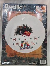 Bucilla Counted Cross Stitch Christmas Tree Skirt 42" Round Armful of Joy 83242