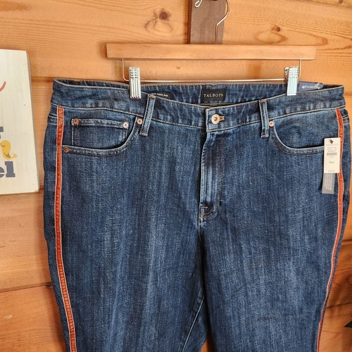 "Jeans Talbots nuovi con etichette vita alta moderni alla caviglia taglio dritti a righe taglia plus 18 X 25" - Foto 2 di 9