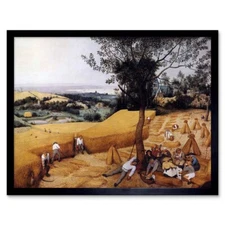 Painting Landscape Study Rural Bruegel Harvesters 12X16 Inch Framed Art Print