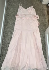 NWT Vera Wang WHITE David’s Bridal Petal Pink Chiffon With Sash Size 16 Dress