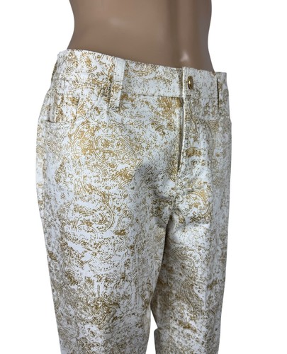 Lauren Ralph Lauren Chino Pants Gold Paisley Printed size 10 - Picture 8 of 17