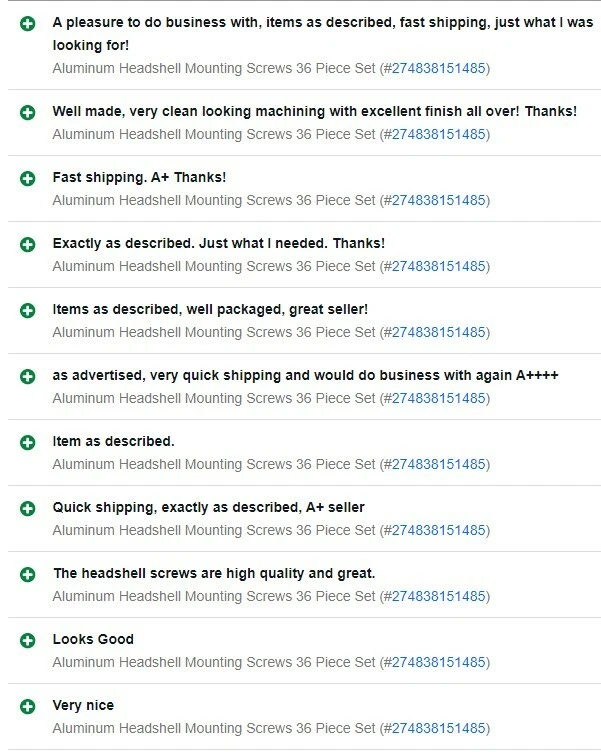 Juego de 36 tornillos de montaje de cartucho fonográfico de carcasa de aluminio tocadiscos Foto 3 de 3