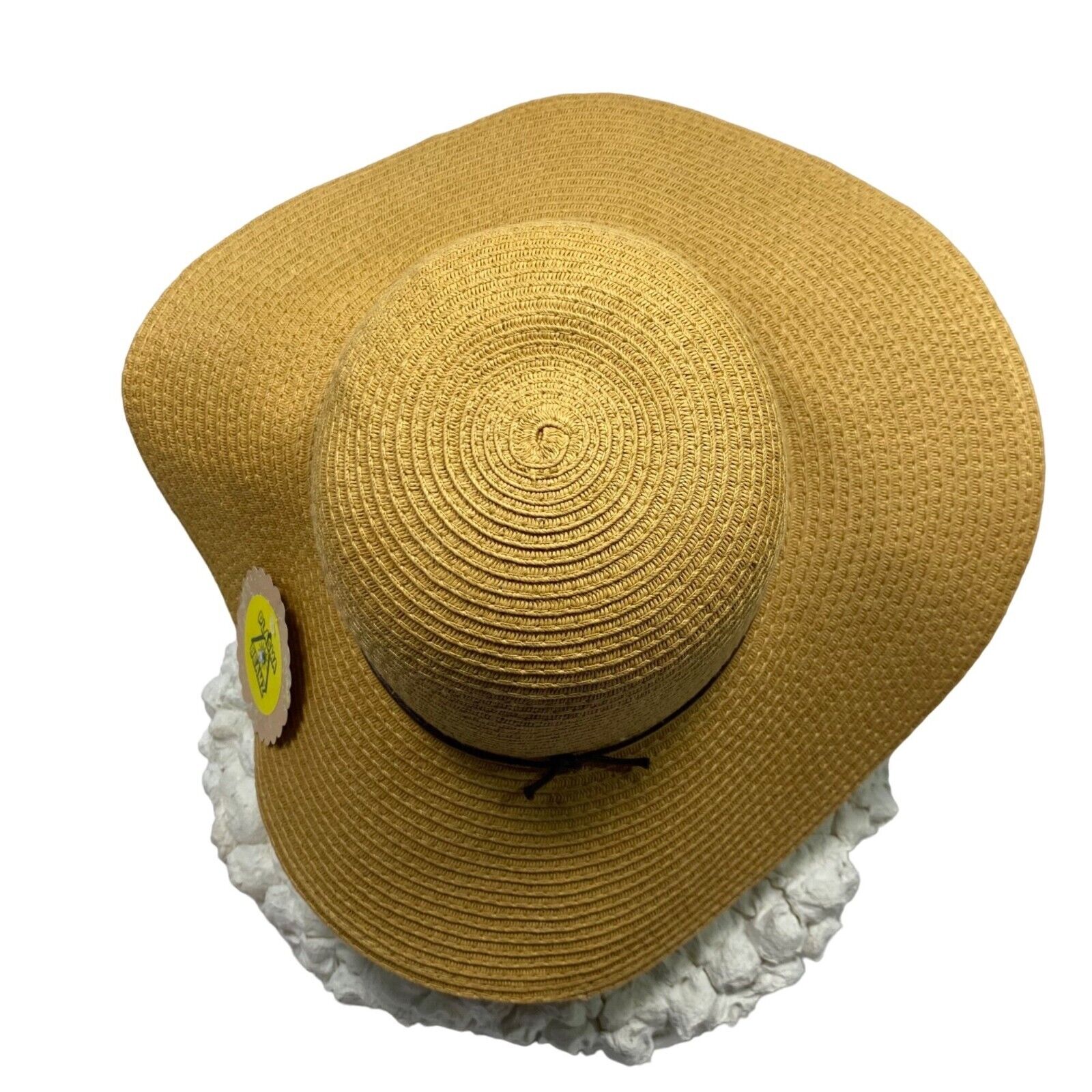 Tan Straw Wide Brim Coastal Grandmother Hat - image 3