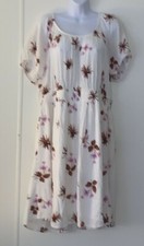 NWT dip White Floral Short Sleeve Dress, Women's Plus Size 1X, NWT