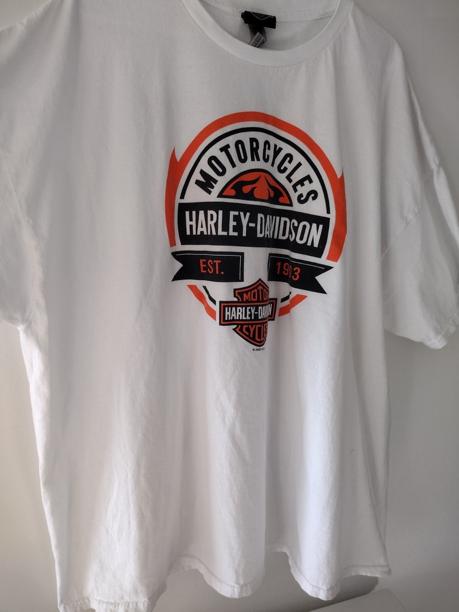 Harley Davidson White T-shirt Men's Sz 4XL Wall SD Badlands