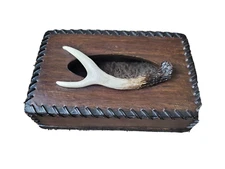 Big Sky Carvers Montana Deer Antlers Tissue Box Cover Holder  Lodge Cabin