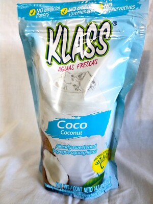 Klass Aguas Frescas Coconut (Coco) Drink Mix 14.1 Oz Package