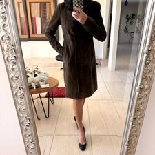 Gimo’s Suede Leather Shearling Brown Coat Size S