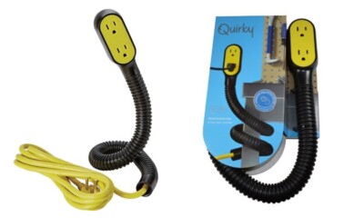 Quirky Prop Power Pro Wrap Around 9-Foot Extension Cord, Black, 3 Plugs