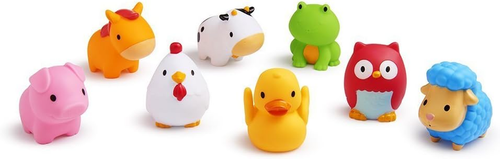 Munchkin Floating Farm Animal Themed Rubber Bath Squirt Toys for Baby, Pack of 8 - Picture 9 of 12