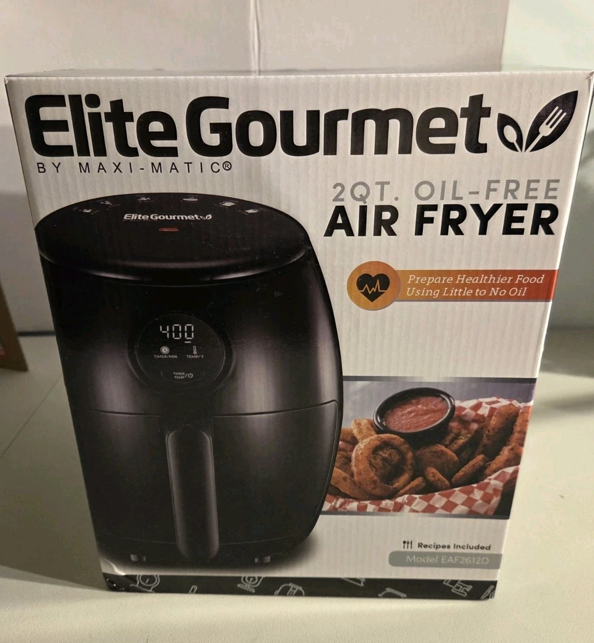 Elite Gourmet 2 Qt Oil Free Air Fryer EAF2612D New In Box