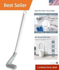Sleek White Toilet Brush with Triangular Head - Effective Multi-Surface Cleaner