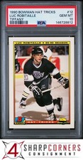1990 BOWMAN HAT TRICKS TIFFANY #12 LUC ROBITAILLE HOF POP 1 PSA 10