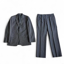 mens vintage gucci tom ford grey navy pinstripe wool single breasted suit large