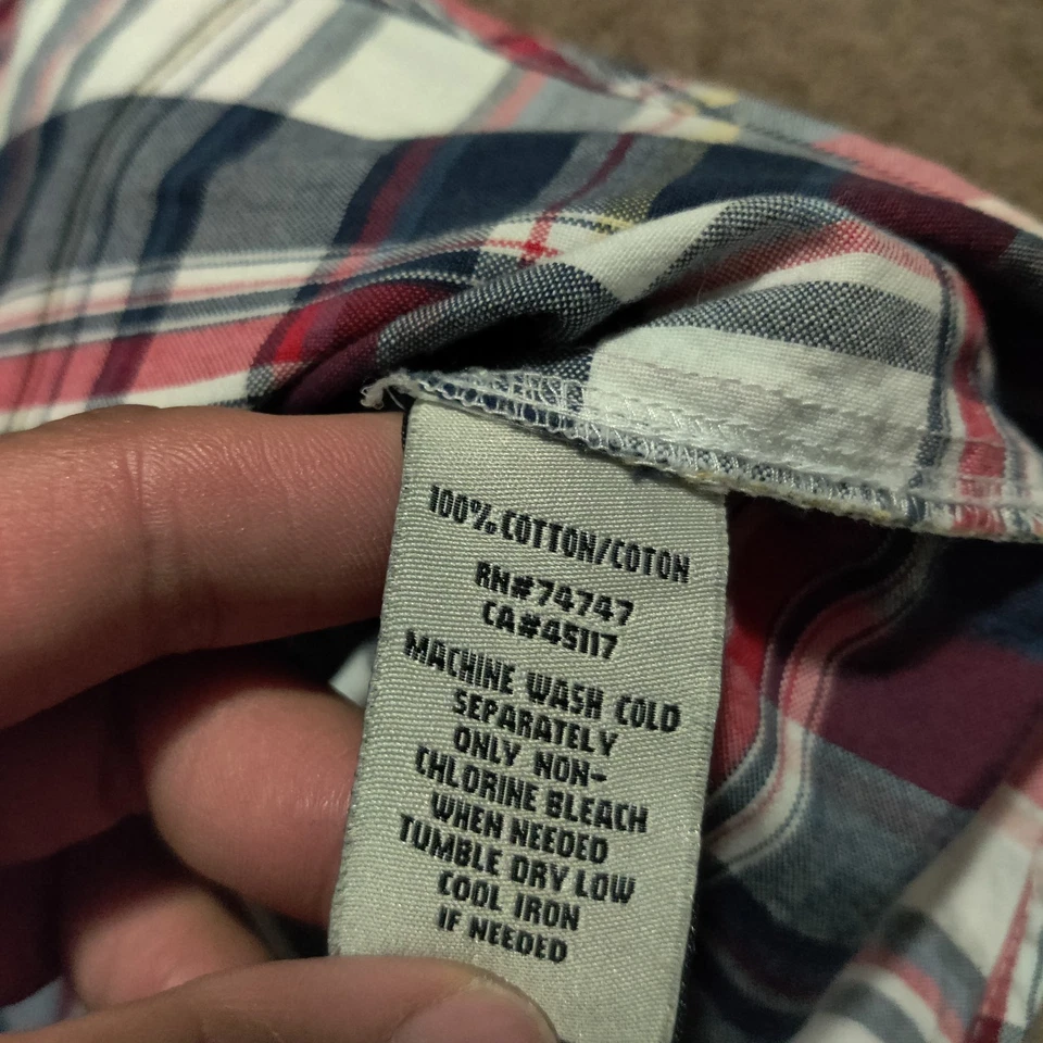 Bob Timberlake Men Red White Plaid Short Sleeve Button Front Shirt Size XL - Image 3 of 4