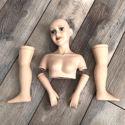 Ceramic Female Doll Parts Head Bust Arms Legs